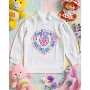 Healthtex Vintage 1980s Girls Mock Turtleneck Shirt – Size 5 – Made in USA NWT